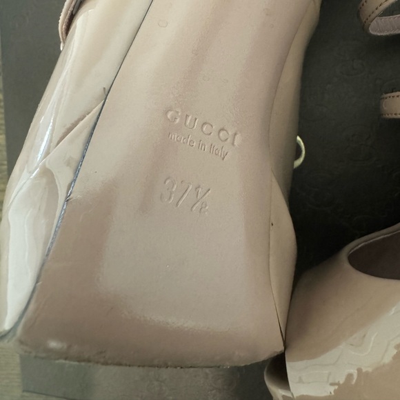 Pre owned Gucci Vernice Crystal DK Cipria Heels size 37.5 - Picture 11 of 12